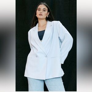 NWT Double Breasted Dusty Blue Blazer